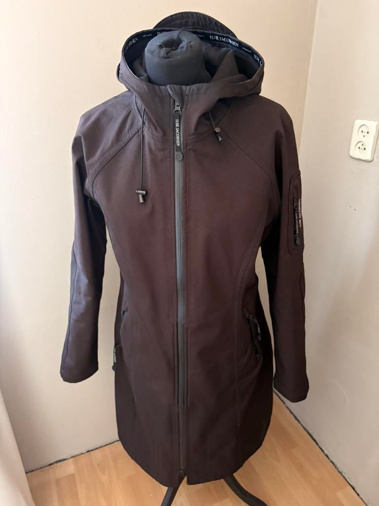 Ilse Jacobsen zwarte parka raincoat/regenjas/jas mt 40 ZGAN, Ophalen of Verzenden, Zo goed als nieuw, Maat 38/40 (M), Zwart