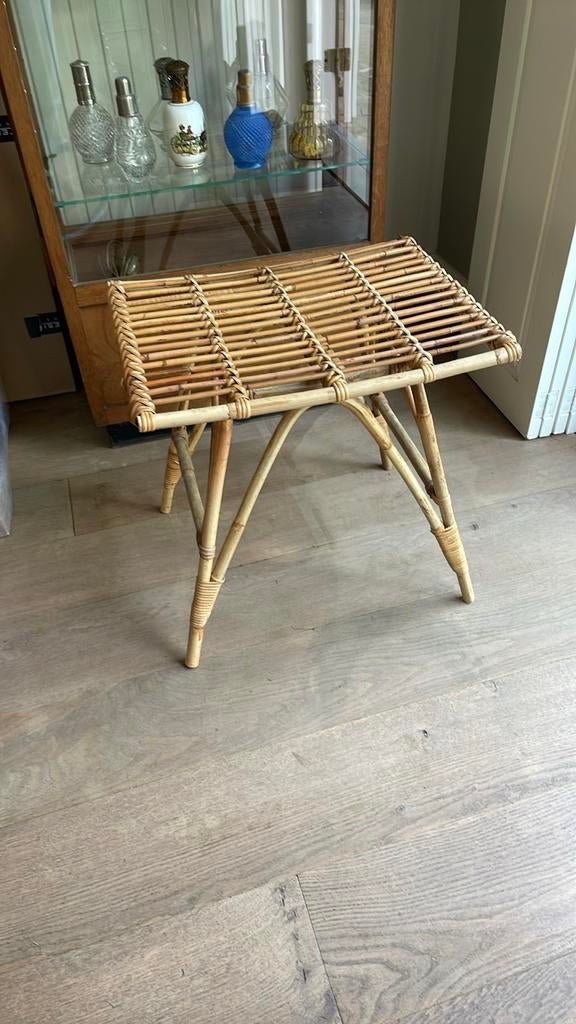 Sissyboy bamboe krukje / bijzettafeltje, Minder dan 45 cm, Minder dan 55 cm, Gebruikt, Ophalen of Verzenden