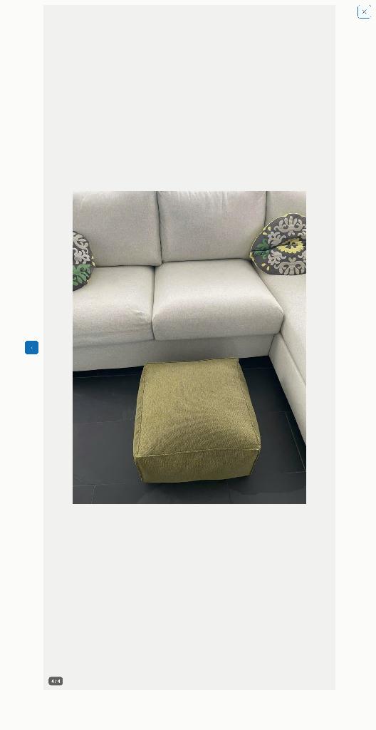 Te koop ongebruikte BELIANI MUKKI - Poef - Olijfgroen, Ophalen, Nieuw, 50 tot 75 cm, Vierkant