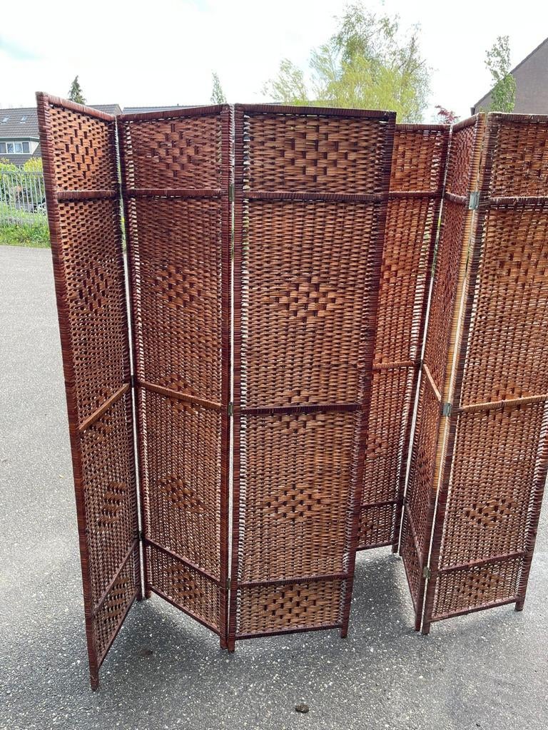 4 Rotan Kamerschermen - Bruin, Huis en Inrichting, Woonaccessoires | Kamerschermen, Ophalen of Verzenden, Gebruikt