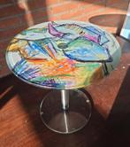 Glazen bijzettafel Detroit olifant, Minder dan 55 cm, Gebruikt, Rond, Glas