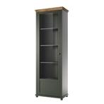 Vitrinekast groen/glas/hout, Ophalen, Met deur(en), Glas, 50 tot 100 cm