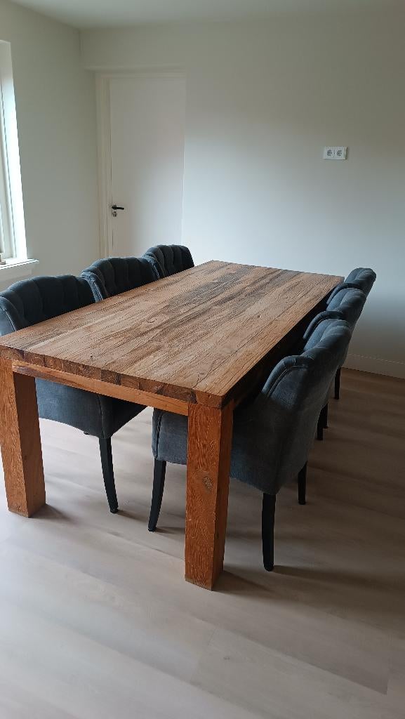 Teak houten tafel, Ophalen, Gebruikt, Teakhout, 200 cm of meer