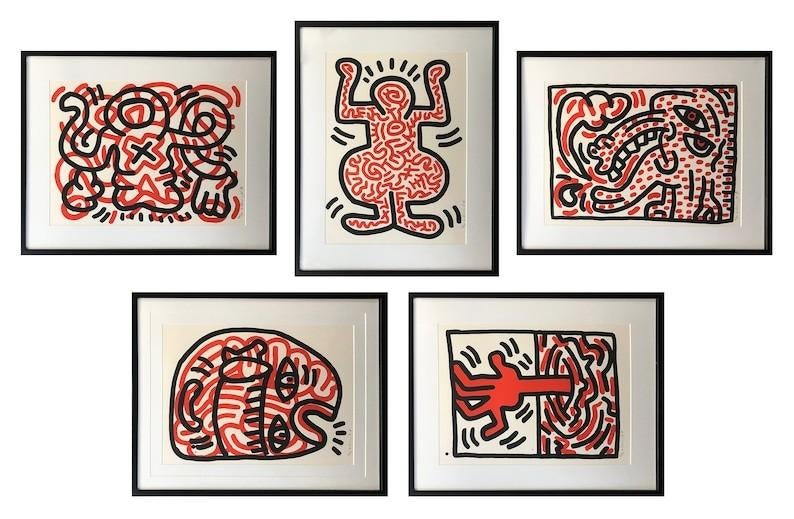 Zeldzame reeks!! Keith Haring - LUDO, Antiek en Kunst, Ophalen of Verzenden