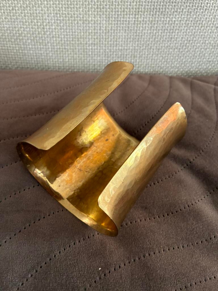 Vintage Messing Dames Armband - Uniek en Stijlvol, Sieraden, Tassen en Uiterlijk, Armbanden, Ophalen of Verzenden, Gebruikt, Goud