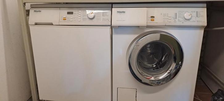 Miele wasmachine W843 en droger T675C, Witgoed en Apparatuur, Was-droogcombinaties, Gebruikt, 85 tot 90 cm, Ophalen