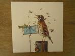 Grappige kaart zanglijster bij bijen insecten sprinkhaan sla, Verzamelen, Ophalen of Verzenden, Voor 1920, Paard