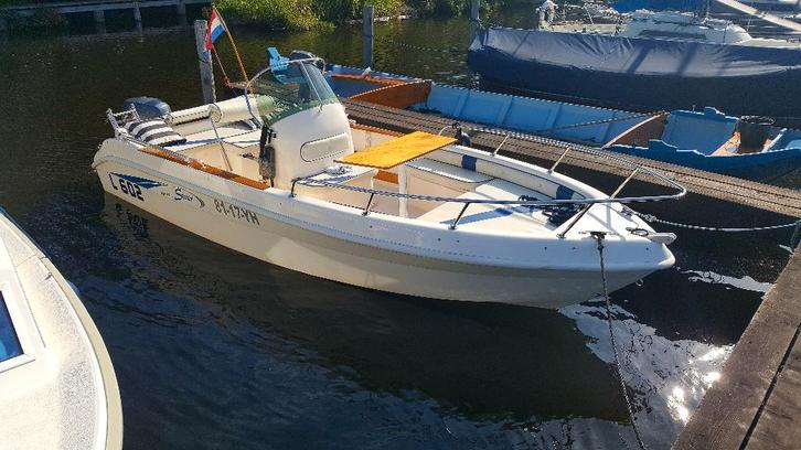 Console boot Saver 540 open, Watersport en Boten, Vis- en Consoleboten, Gebruikt, 50 tot 70 pk, 3 tot 6 meter, Benzine, Buitenboordmotor