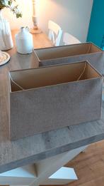 2 grote beige lampenkappen 27/40/50 cm, Ophalen, Beige, Rond