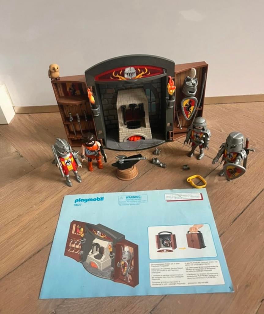 Playmobil knights 5637 9076 ridder wapensmid smid draak, Ophalen of Verzenden, Zo goed als nieuw, Complete set