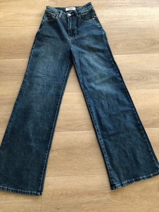 Queen Hearts jeans wide leg XS als nieuw, Ophalen of Verzenden, Zo goed als nieuw, Blauw, W27 (confectie 34) of kleiner