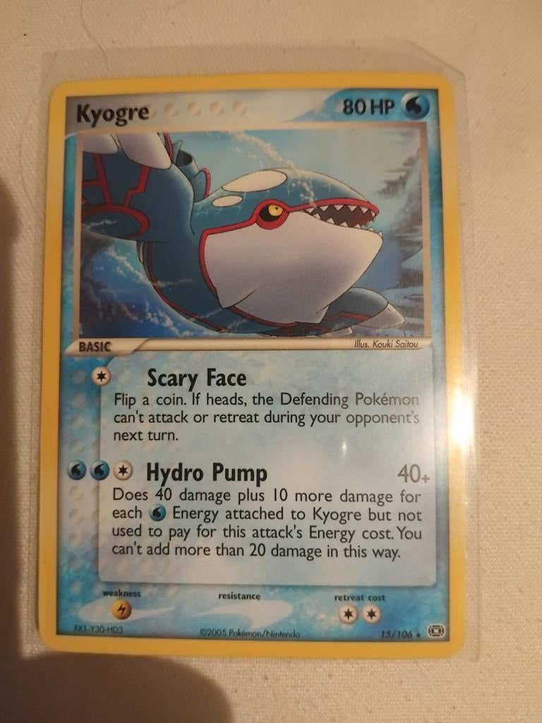 Kyogre EX Team Magma vs Team Aqua 15/106 Pokemon Kaart, Ophalen of Verzenden, Gebruikt, Losse kaart