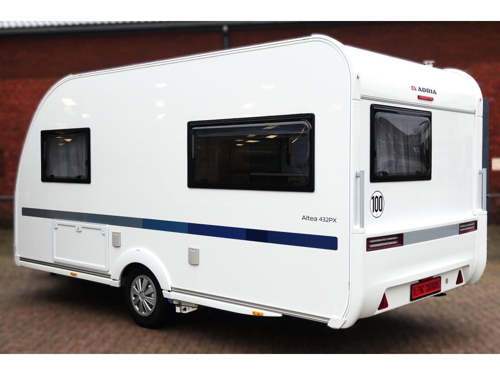 Adria Altea 432 PX 2024 Mover Voortent 1300KG GFK Dak Autark, Caravans en Kamperen, Caravans, Schokbreker, Rondzit, Dwarsbed, Bedrijf