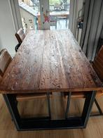 Robuuste Teakhouten Eettafel 180x90 - Industriële Stijl, Teakhout, 150 tot 200 cm, Rechthoekig, 50 tot 100 cm