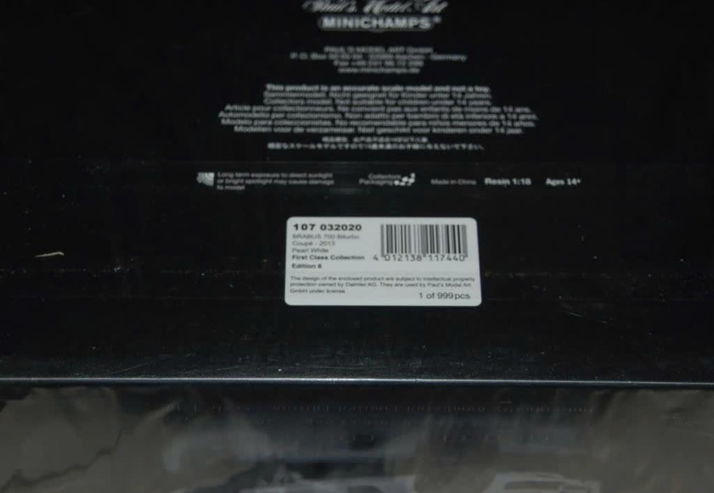 1:18 MERCEDES SLS BRABUS wit Minichamps deluxe LTD inbox WRH, Verzenden, Zo goed als nieuw, Auto, MiniChamps