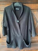 Zwarte trui met overslag; Luba; oto 59 cm; 58 cm lang, Kleding | Dames, Ophalen of Verzenden, Gedragen, Zwart, Trui of Vest