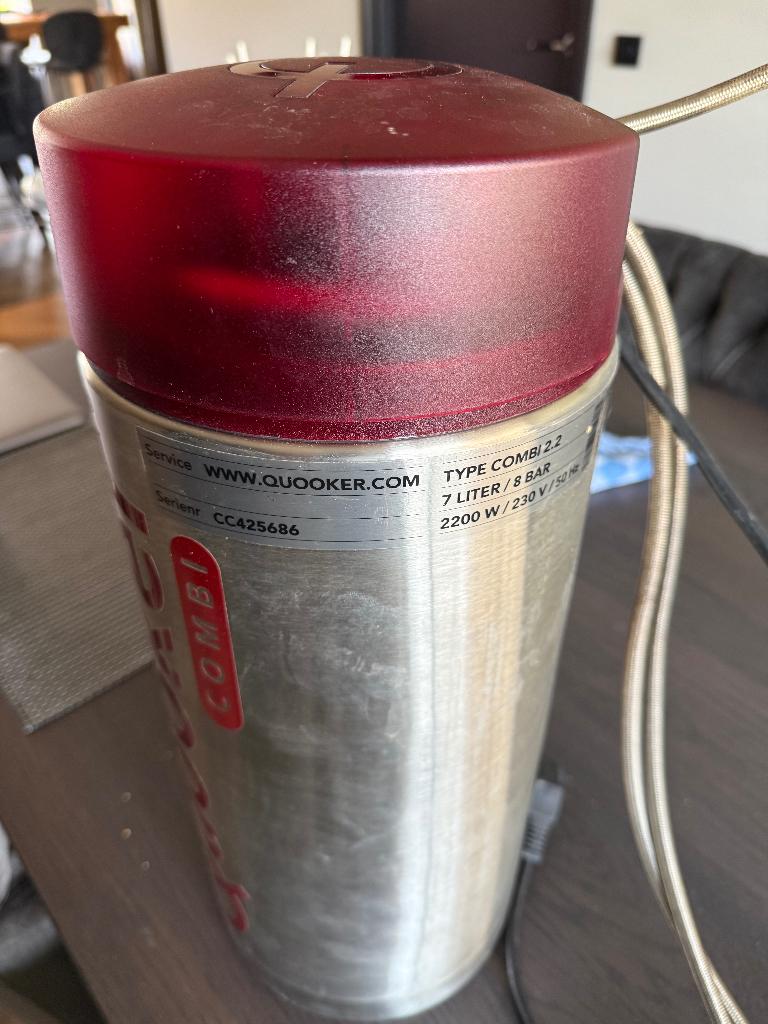 Quooker COMBI NL 7 liter + VELA RVS keukenkrn+uittrekb. uitl, Ophalen, Gebruikt
