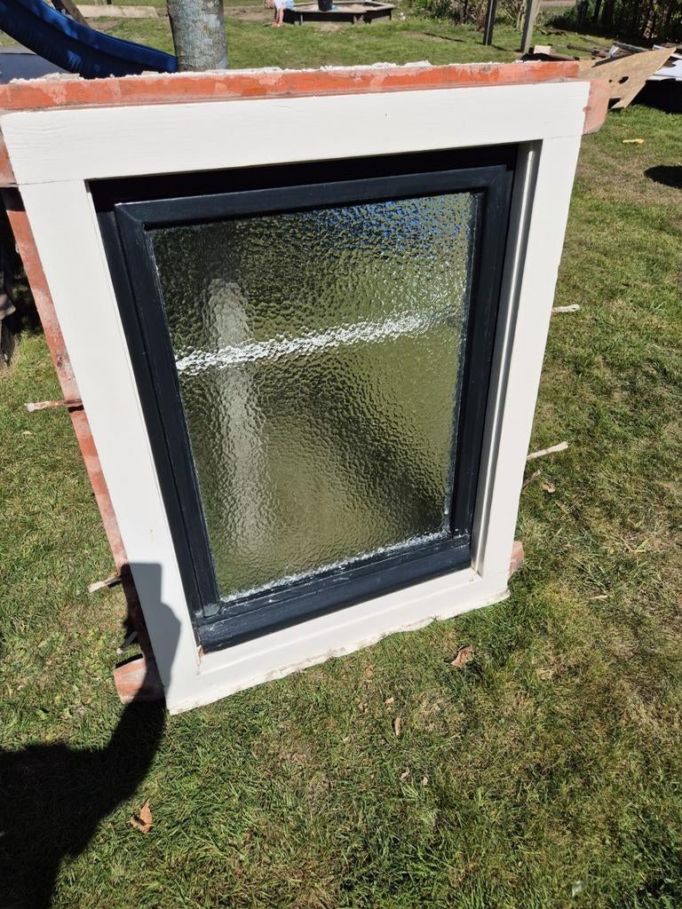 Jaren '30 kozijn met dubbel glas (2016) 77x100cm, Ophalen, Gevelraam of Ruit, Gebruikt, Minder dan 80 cm