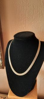 Vintage collier,goud verguld, platte fantasie schakel., Ophalen of Verzenden, Overige materialen, Ketting, Verguld