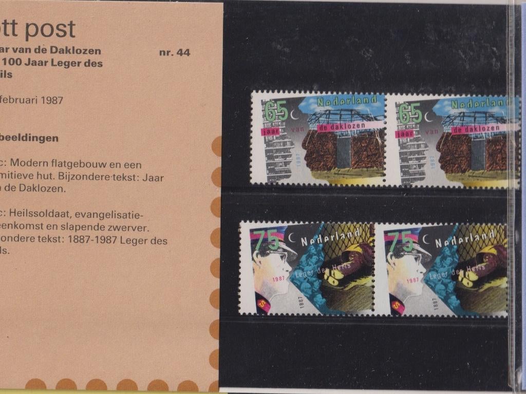 Nederland 87 44 Postzegelmapje Jaar Daklozen Leger des Heils, Verzenden, Postfris, Overige thema's