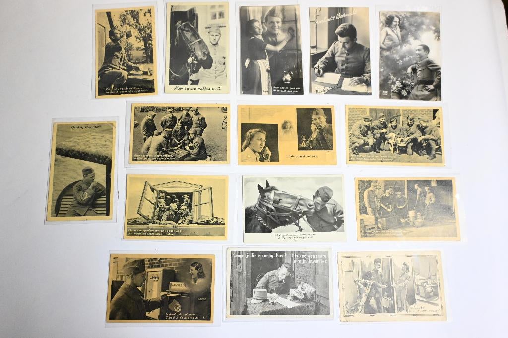 15x mobilisatie ansichtkaart nederland wo2, Ophalen of Verzenden, Landmacht, Nederland, Overige typen