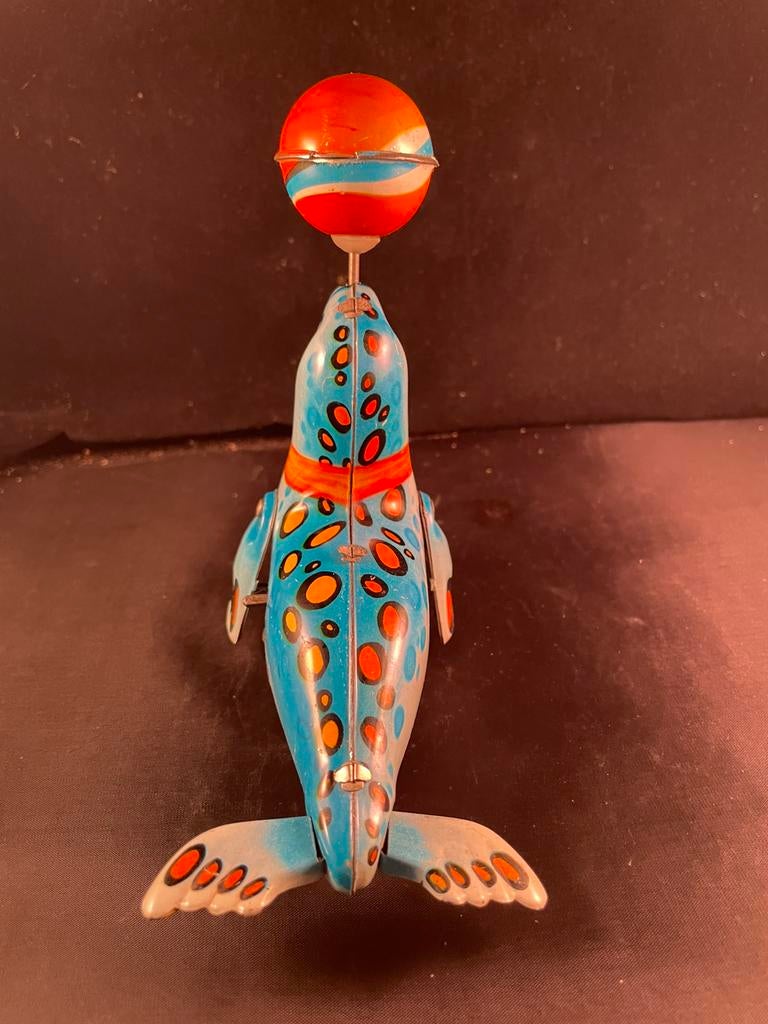 Blikken zeehond / oud speelgoed., Antiek en Kunst, Antiek | Speelgoed, Ophalen of Verzenden