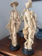 Twee beelden van Chinese figuren ivorine 50cm hoog, Ophalen of Verzenden