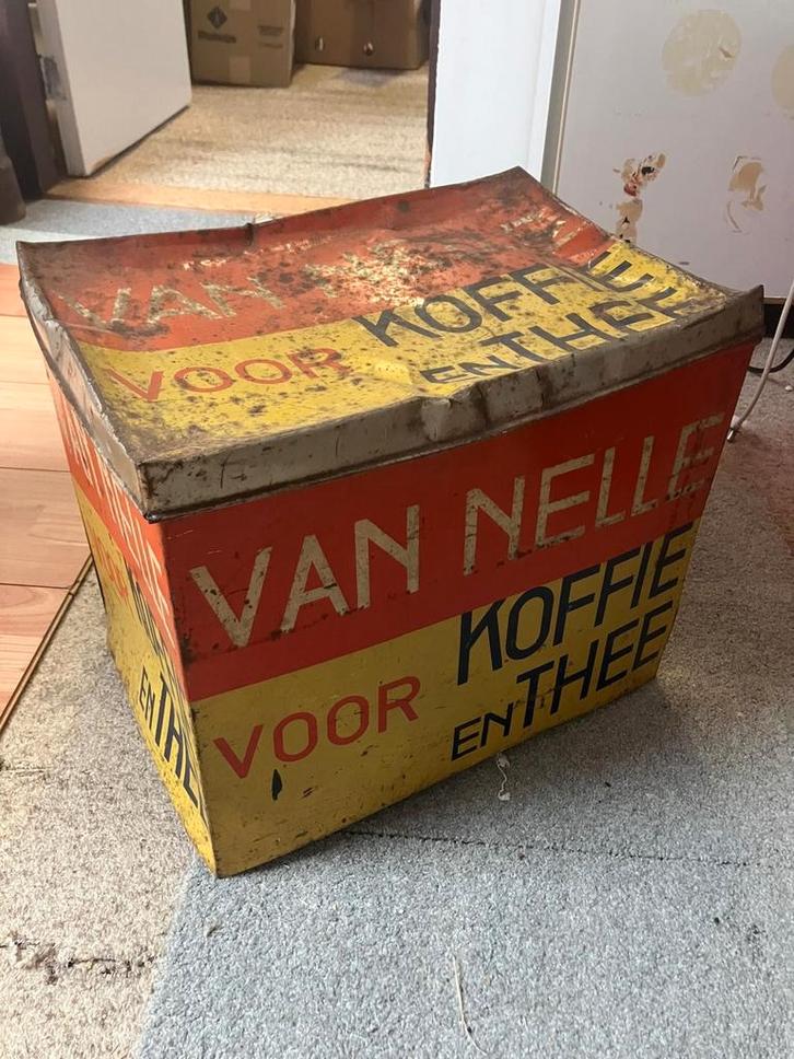 Vintage Van Nelle Koffie en Thee Blik - Authentiek, Verzamelen, Blikken, Ophalen
