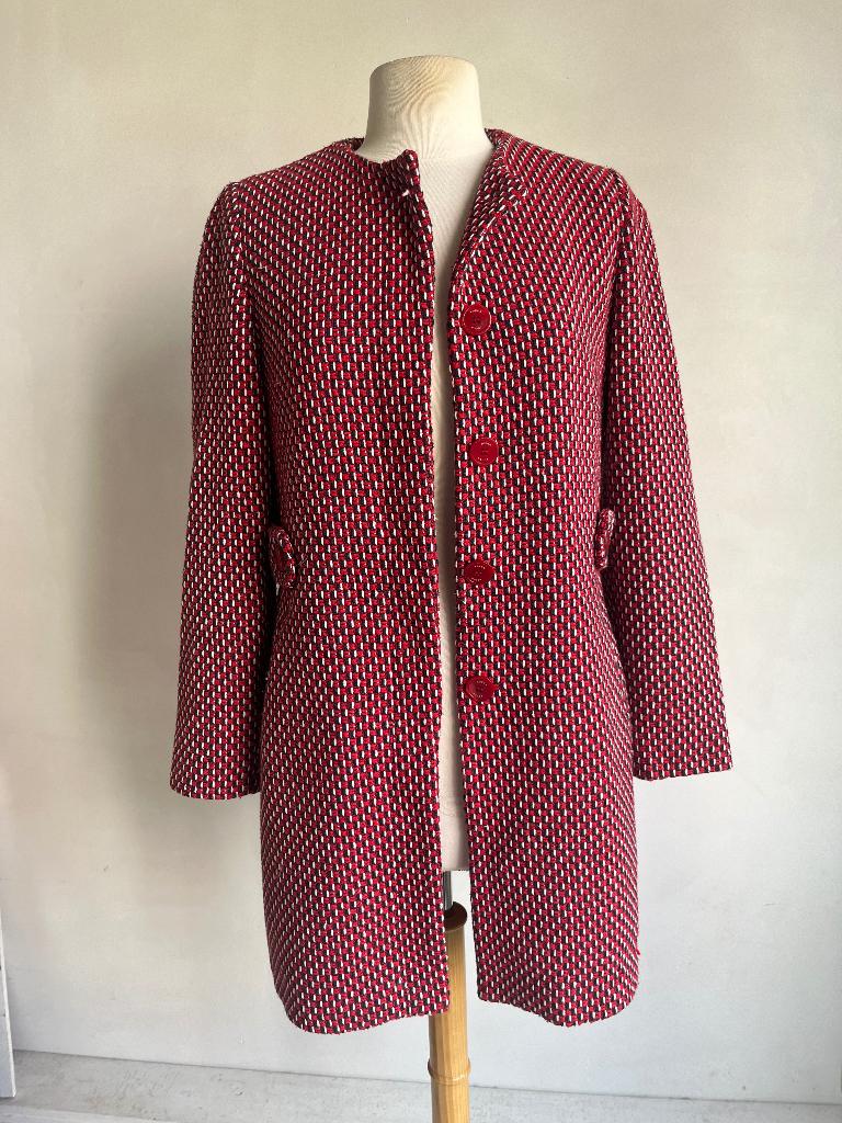 kocca jas rood donkerblauw maat m, Maat 38/40 (M), Verzenden, Kocca, Zo goed als nieuw