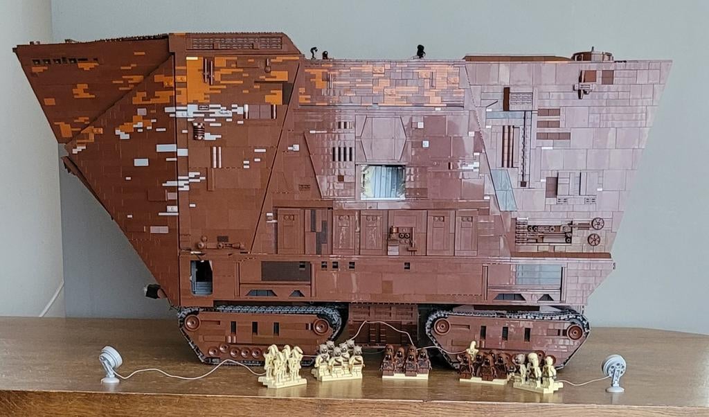 Lego, sandcrawler,  star wars, MOC, verlichting, Ophalen, MOC (eigen creatie), Star Wars, Lego