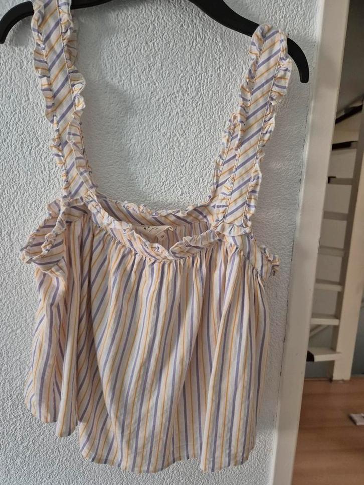 Sézane gestreepte crop top maat 40, nieuwstaat, Kleding | Dames, Tops, Zo goed als nieuw, Maat 38/40 (M), Overige kleuren, Zonder mouw
