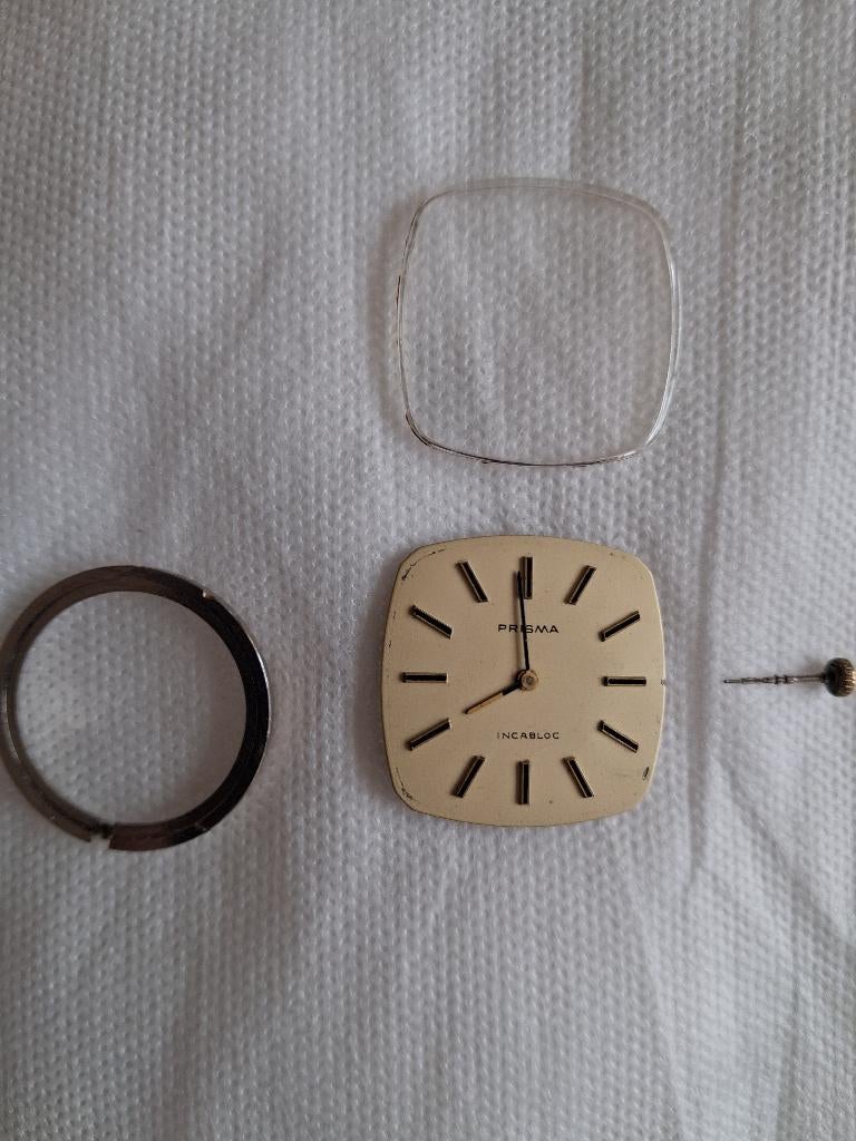 Uurwerk prisma incabloc, Gebruikt, Staal, Polshorloge, Overige materialen