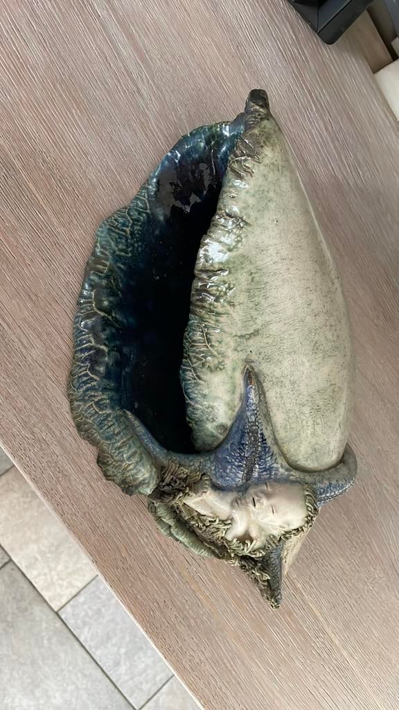 Keramieken ‘geboorte’schelp., Antiek en Kunst, Overige onderwerpen, Blauw, Ophalen of Verzenden, 20 - 50 cm