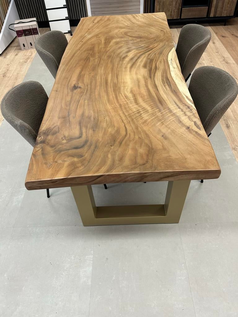 Massief Suar Houten Boomstamtafel - Diverse Maten, Vijf personen of meer, Overige vormen, Overige houtsoorten, Nieuw