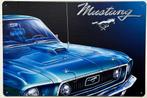 Ford Mustang blauw auto reclamebord van metaal wandbord deco, Ophalen of Verzenden, Nieuw, Auto's