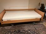 Hoog laag bed elektrisch bediend, Ophalen, 90 cm, Eenpersoons, Bruin