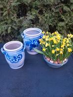Blauwe Keulse potten, Rond, Ophalen of Verzenden, Zo goed als nieuw, Aardewerk