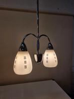 Hamglamp jaren 60 70 chroom en glas, Gebruikt, ,, Ophalen of Verzenden, Glas