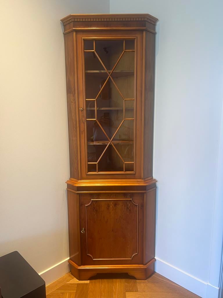 Engelse hoekkast - Perdijk & Groeneveld stijl - mahonie, Ophalen, Gebruikt, 50 tot 100 cm, 150 tot 200 cm