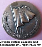 unieke Zweedse militaire plaquette uit 1951, 1 uit 500 stuks, Postzegels en Munten, Ophalen of Verzenden, Overige materialen, Buitenland