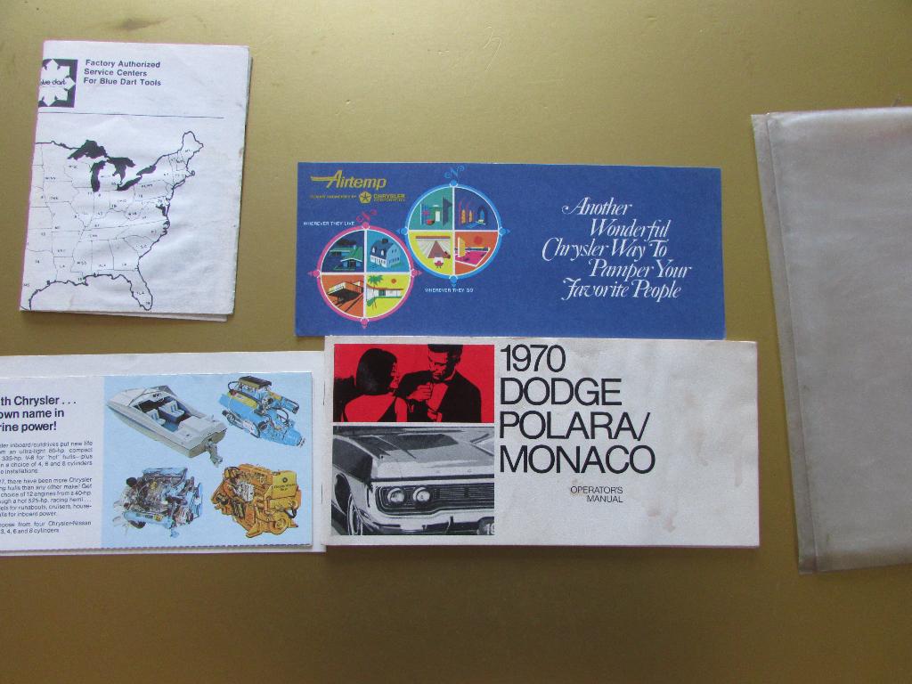 1970 Dodge Polara en Monaco owner's manual, Engels, Ophalen of Verzenden