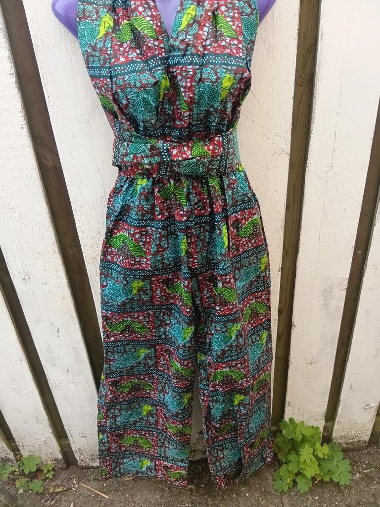 Jumpsuit OPRUIMING ghana batik katoen 2 zakken, Ophalen of Verzenden, Zo goed als nieuw, Blauw