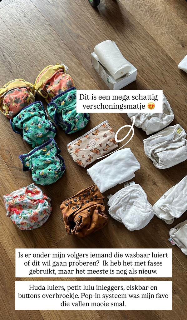 Wasbare luierset elskbar, hu-da, close pop-in, buttons, Ophalen of Verzenden, Zegels, Bonnen of Punten