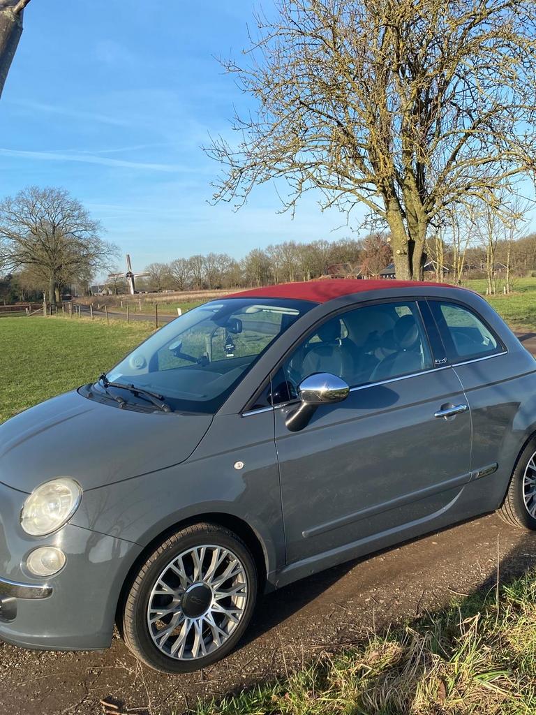Fiat 500 Cabrio Automaat 2010, Auto's, Euro 5, Particulier, 915 kg, Zilver of Grijs