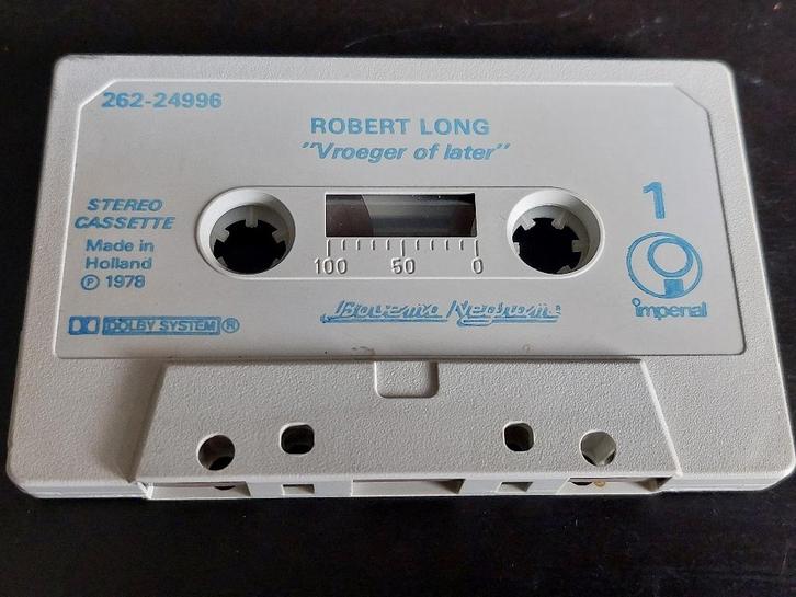 ROBERT LONG - VROEGER OF LATER (MC), Cd's en Dvd's, Cassettebandjes, Zo goed als nieuw, Origineel, Nederlandstalig, 1 bandje, Ophalen of Verzenden