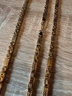 Mooie gouden koningsketting met armband set, Ophalen of Verzenden, Zo goed als nieuw, Goud, Overige materialen