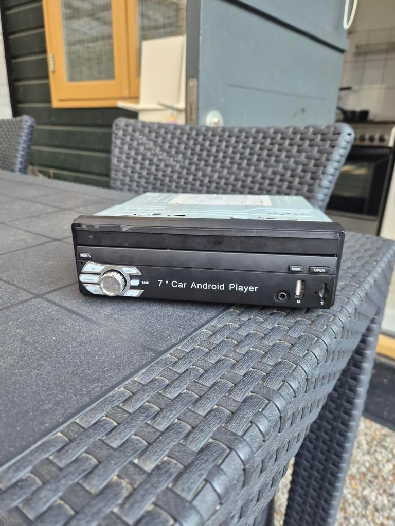 Android Autoradio 7 inch Klapscherm 1-DIN - BT/USB/Navi, Auto diversen, Ophalen of Verzenden, Zo goed als nieuw