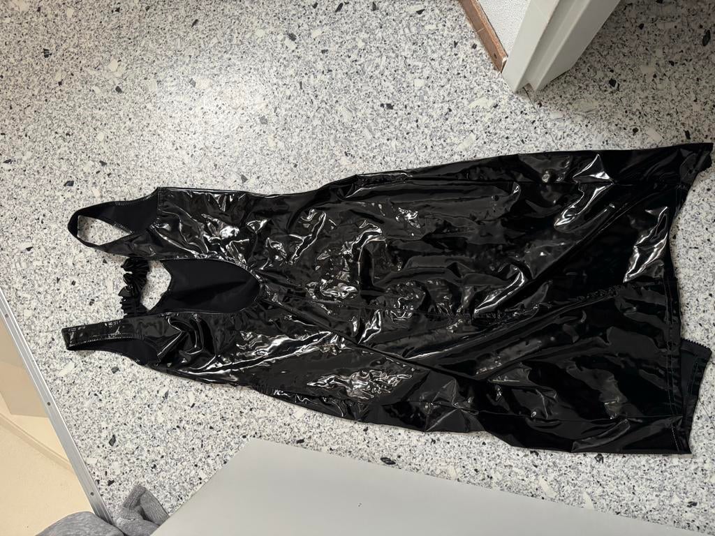 Zwarte PVC jurk nieuw met rits maat XL Noir Handmade, Verzenden, Zwart, Maat 46/48 (XL) of groter, Nieuw