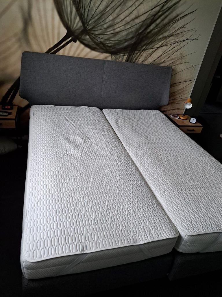 Auping AVA boxspring 180 x 210 met hoofdbord Torino, Ophalen, 210 cm, Tweepersoons, Zo goed als nieuw