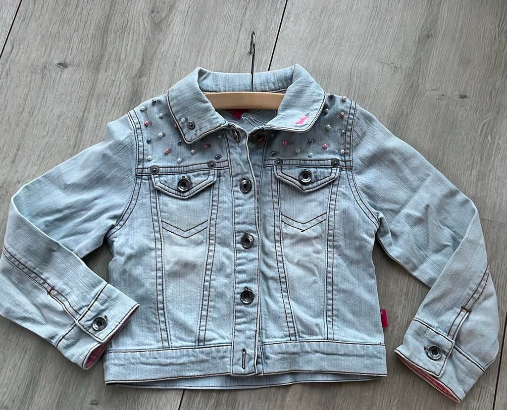 Schattig meiden spijkerjasje/zomerjas little miss juliette, Ophalen of Verzenden, Zo goed als nieuw, Meisje, Jas